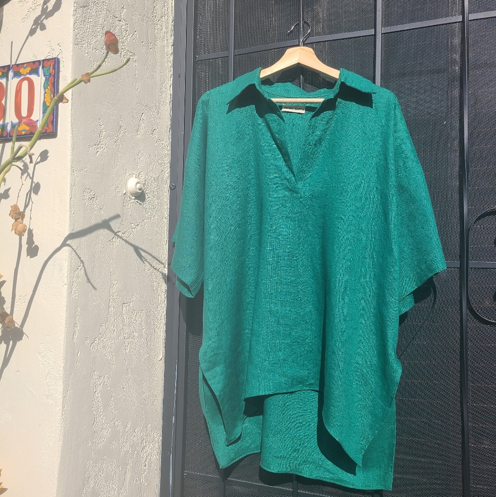 Rachel Craven Linen Louise Shirt in Emerald